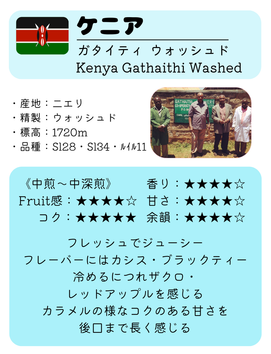 ☆NEW☆ ケニア ガタイティ ウォッシュド – 珈琲豆専門店 和珈屋